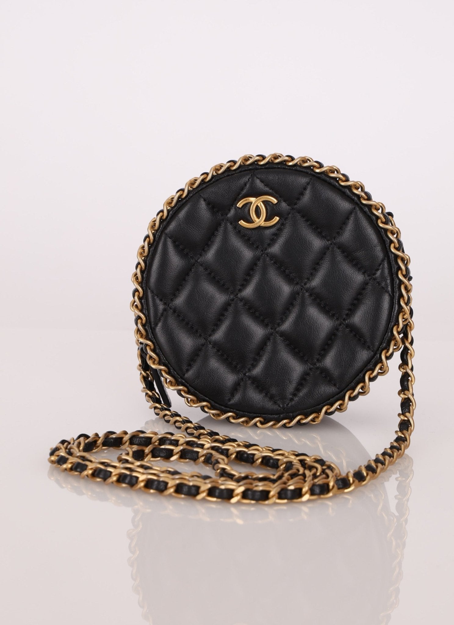 Chanel 2020 Lambskin Chain Around Round Crossbody - FashioNica