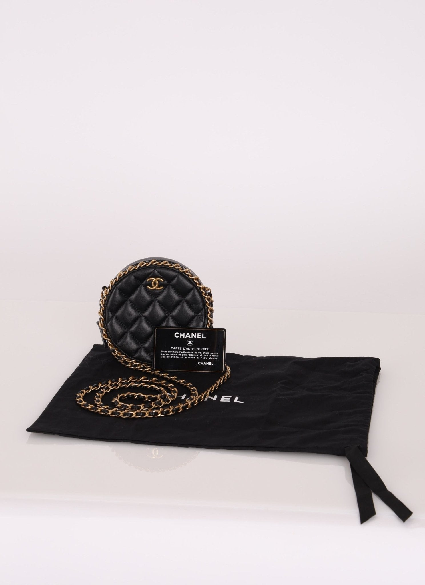 Chanel 2020 Lambskin Chain Around Round Crossbody - FashioNica