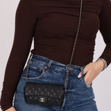 Chanel 2021 Black Caviar Sunglasses Case on Chain - FashioNica