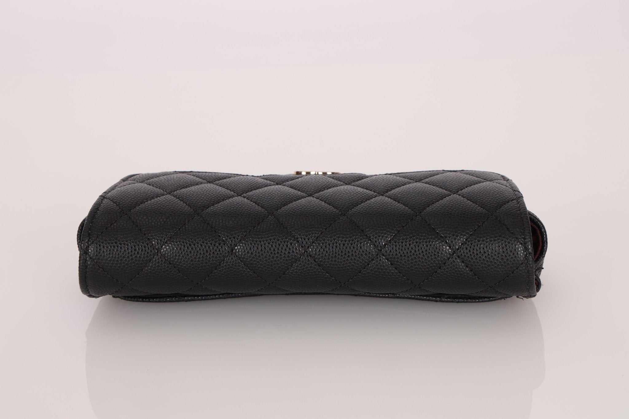 Chanel 2021 Black Caviar Sunglasses Case on Chain - FashioNica