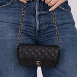 Chanel 2021 Black Caviar Sunglasses Case on Chain - FashioNica