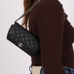 Chanel 2021 Black Caviar Sunglasses Case on Chain - FashioNica