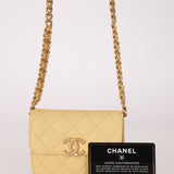 Chanel 2021 Caviar Butter Cardholder on Chain - FashioNica