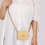 Chanel 2021 Caviar Butter Cardholder on Chain - FashioNica