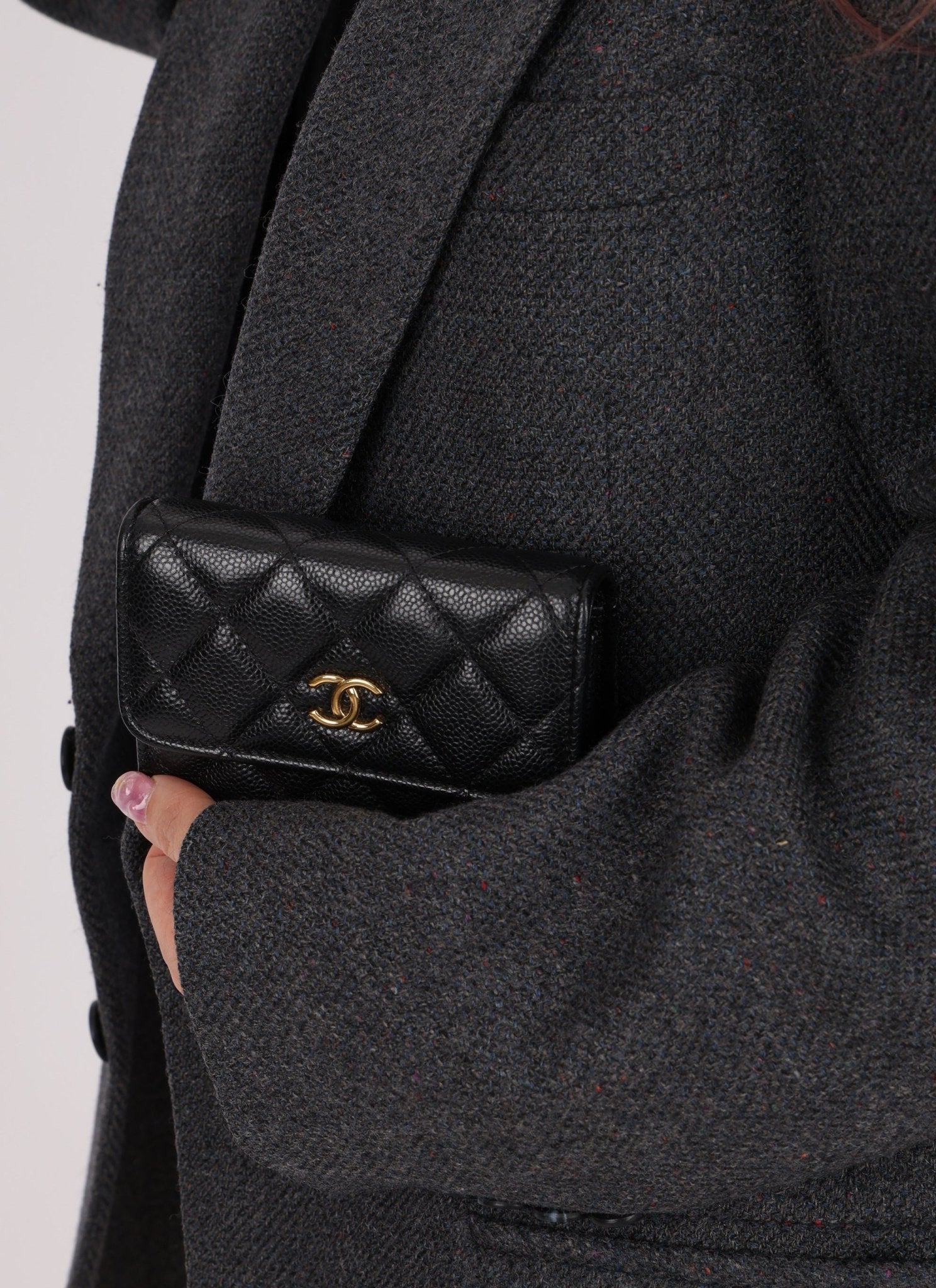 Chanel 2021 Caviar COCO Cardholder on Chain - FashioNica