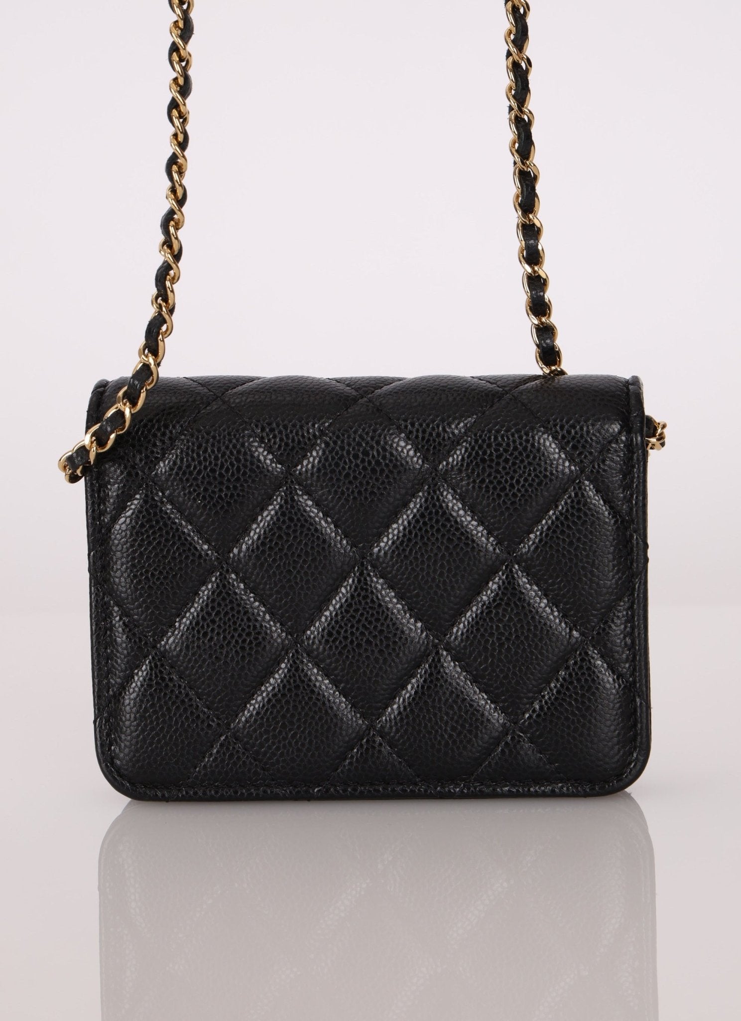 Chanel 2021 Caviar COCO Cardholder on Chain - FashioNica