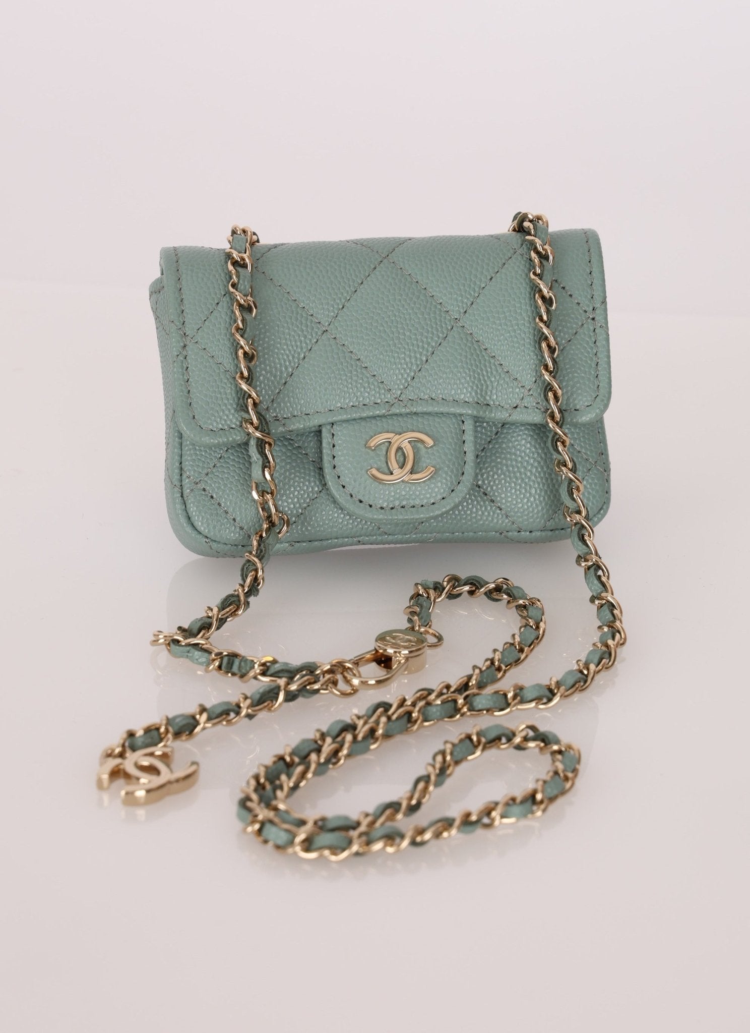 Chanel 2021 Caviar Sage Belt Bag - FashioNica