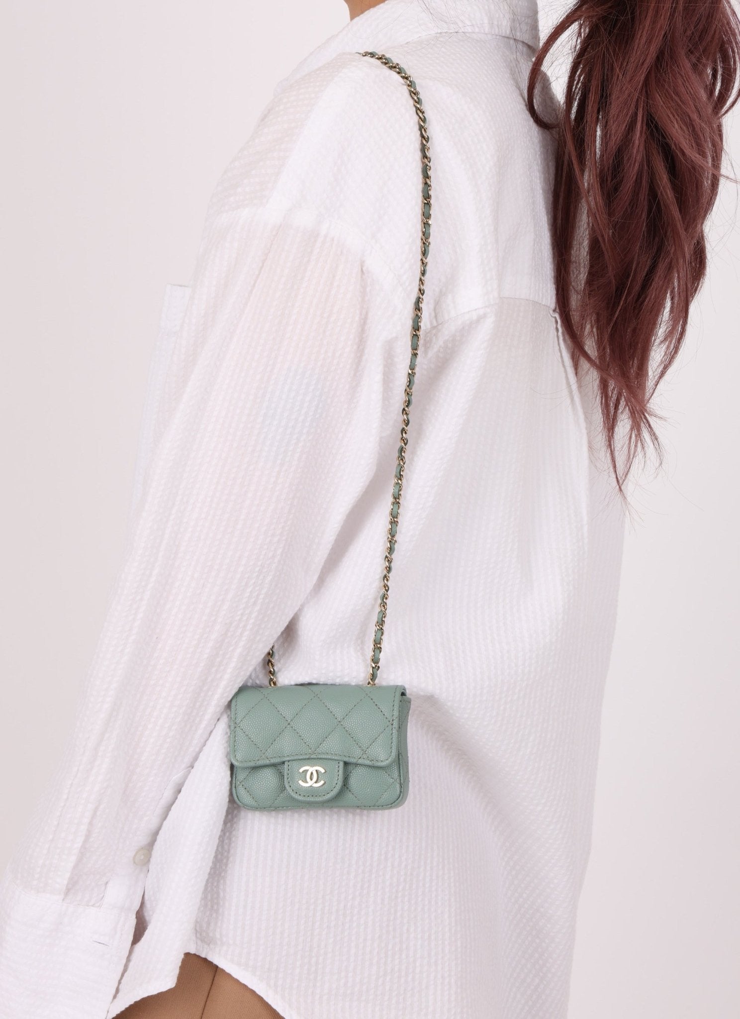 Chanel 2021 Caviar Sage Belt Bag - FashioNica