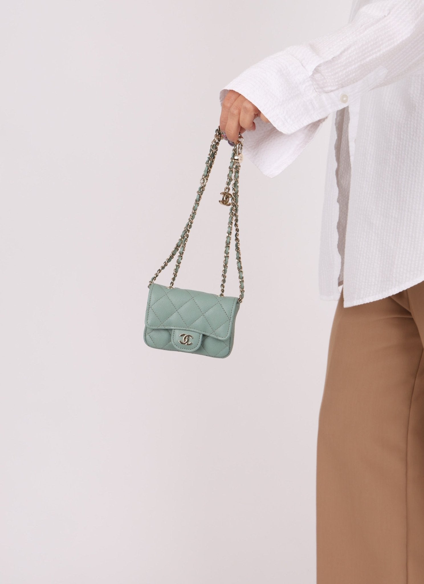 Chanel 2021 Caviar Sage Belt Bag - FashioNica