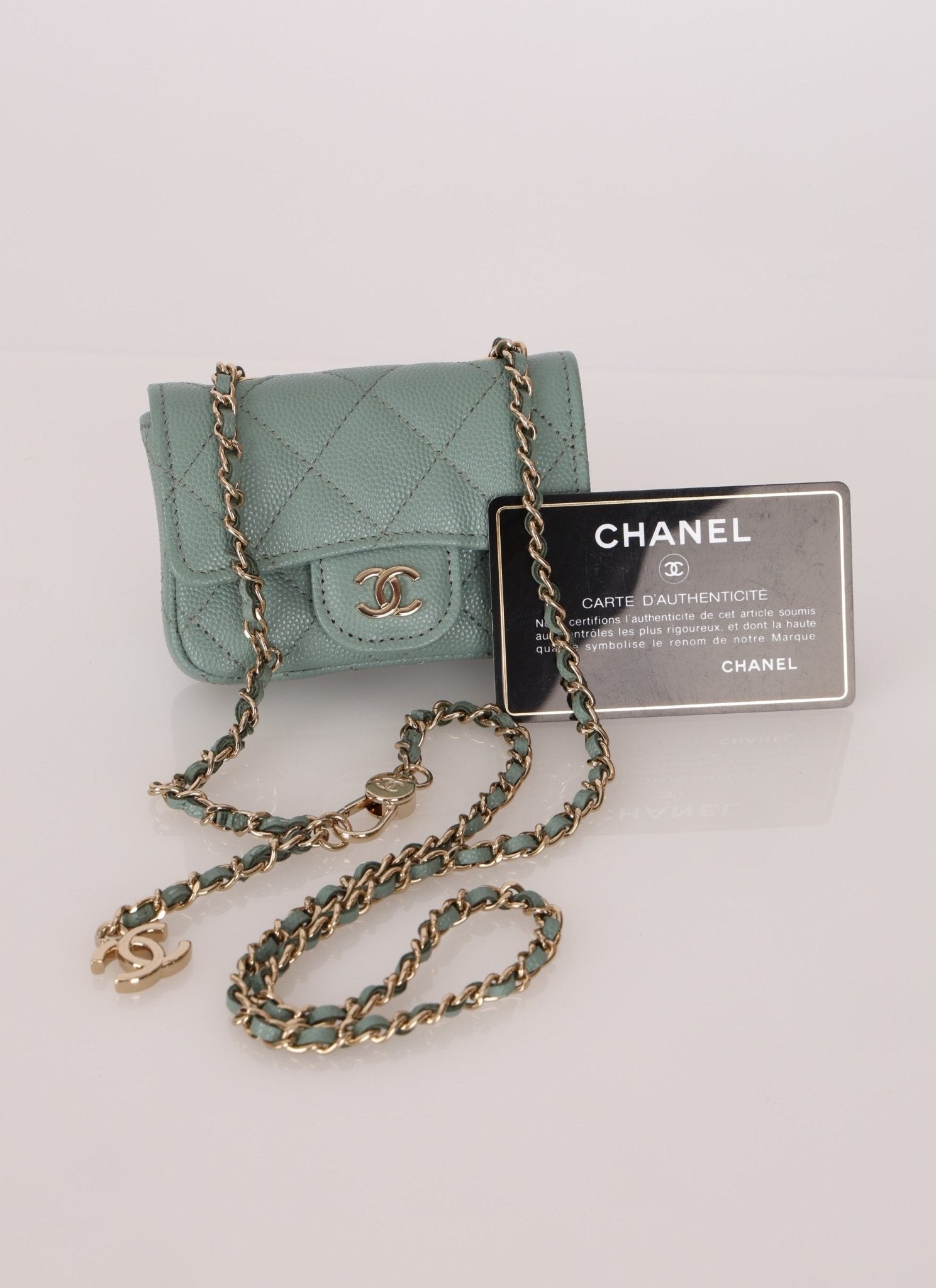 Chanel 2021 Caviar Sage Belt Bag - FashioNica