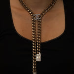 Chanel 2021 Crystal Curb Chain Necklace - FashioNica