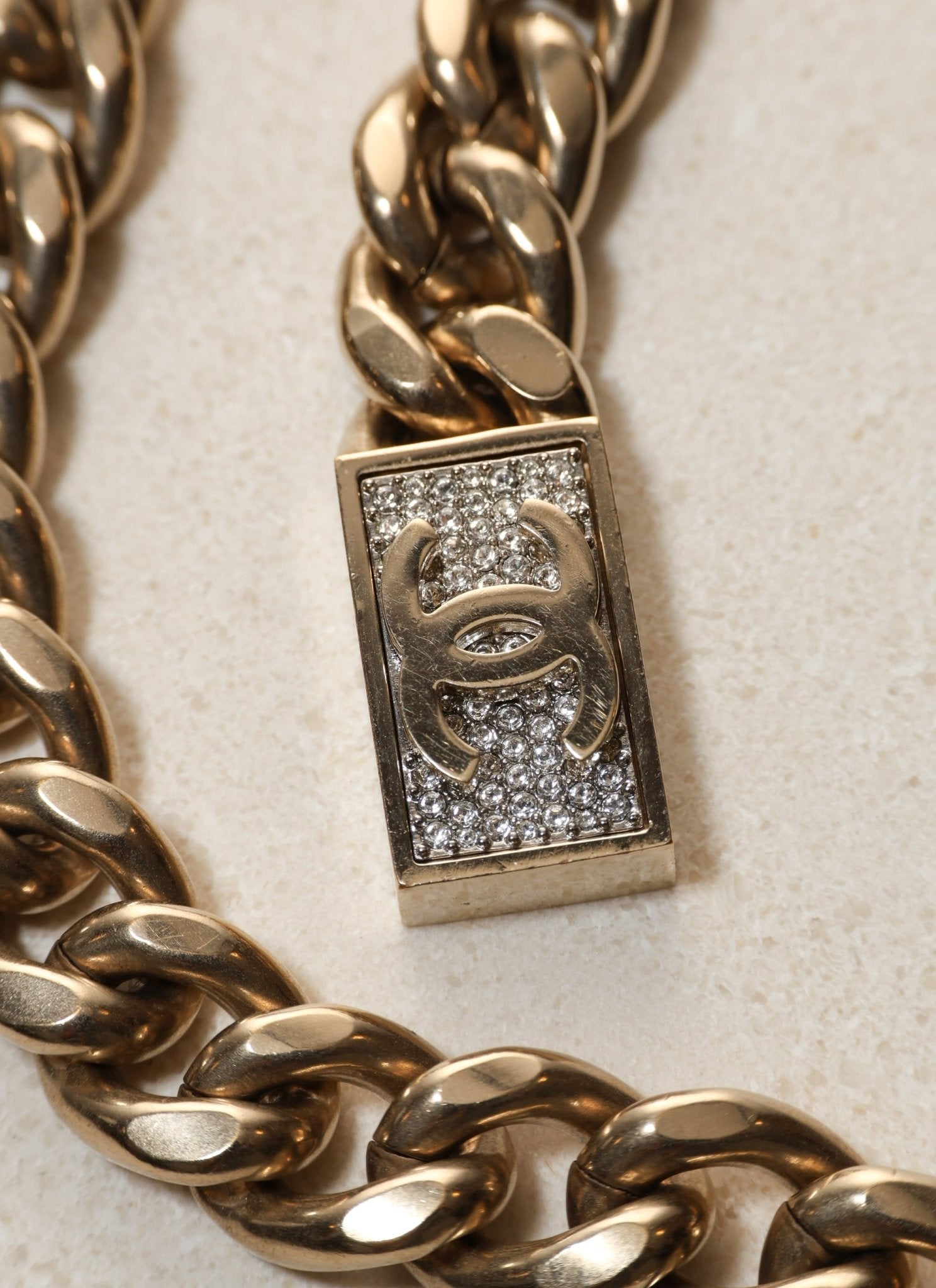 Chanel 2021 Crystal Curb Chain Necklace - FashioNica
