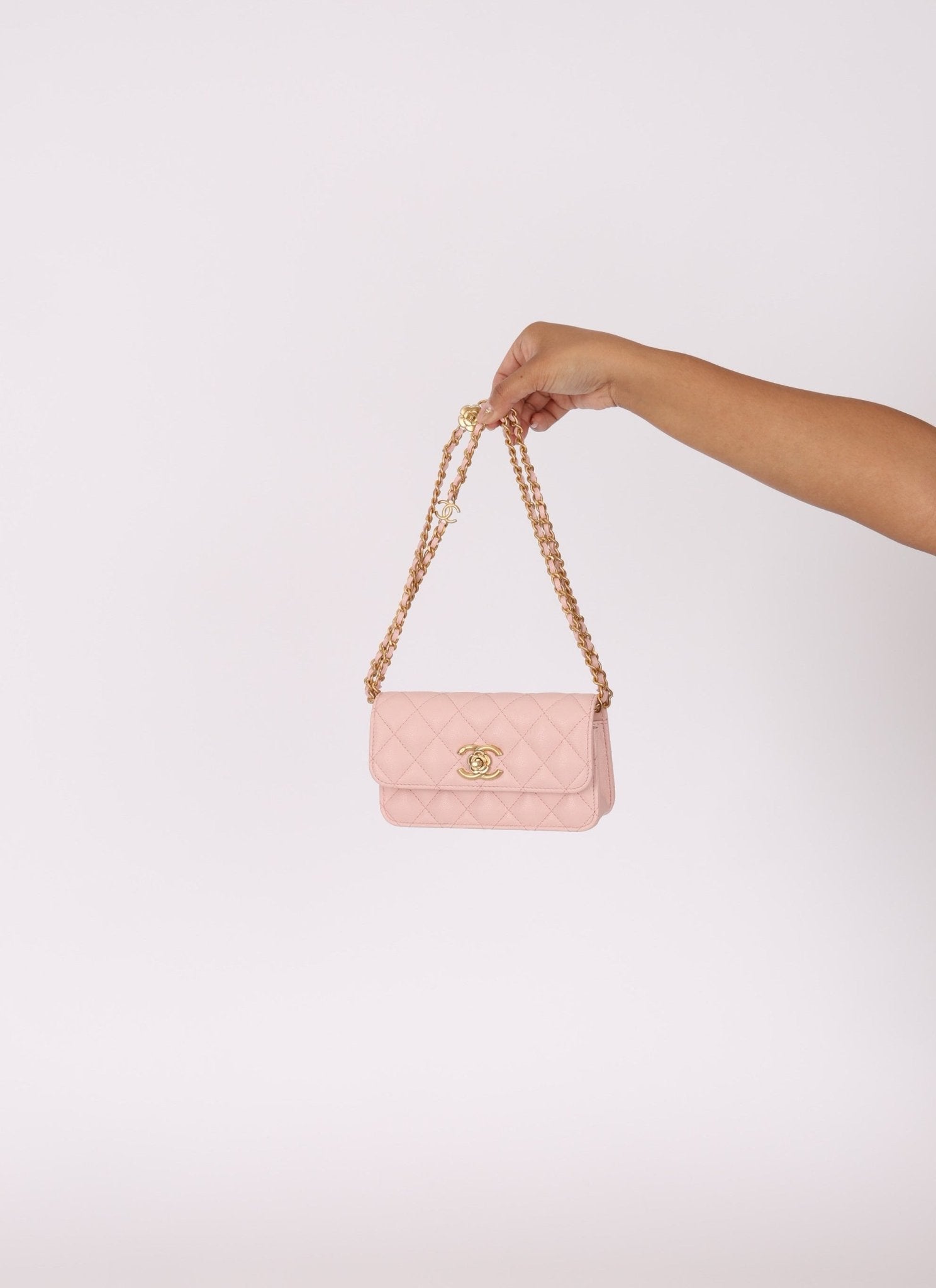 Chanel Caviar Camellia Mini Flap Bag - FashioNica