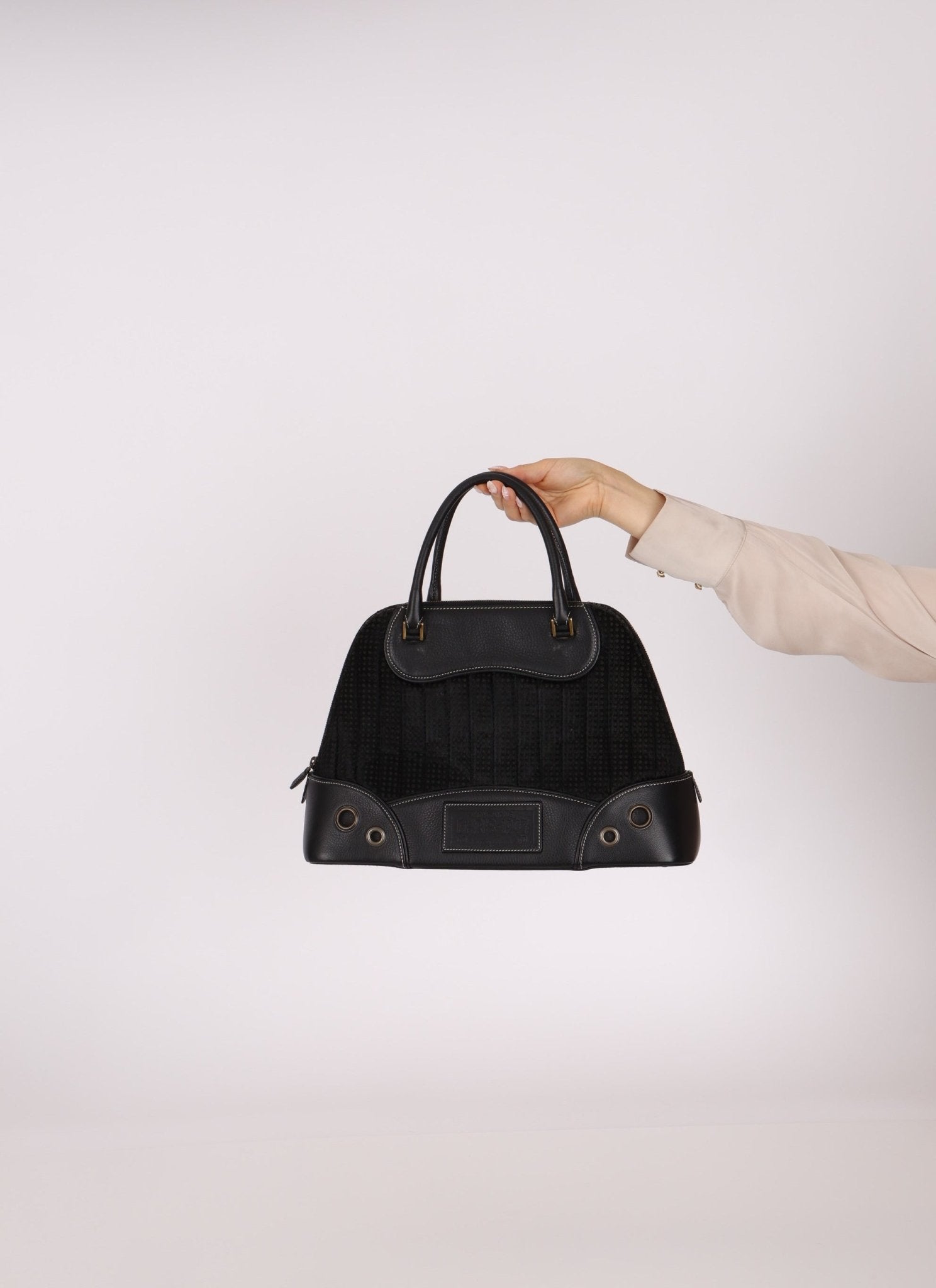 Dior 2001 License Plate Montaigne Leather and Pony Hair Bowler Bag - FashioNica