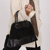 Dior 2001 License Plate Montaigne Leather and Pony Hair Bowler Bag - FashioNica