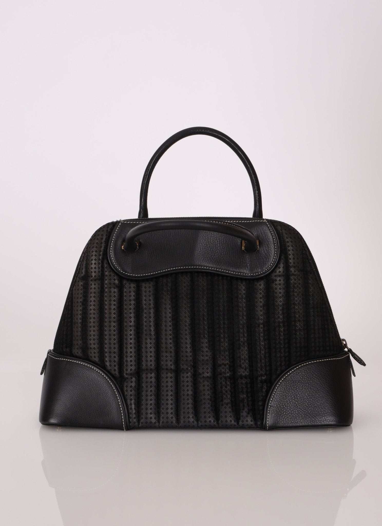 Dior 2001 License Plate Montaigne Leather and Pony Hair Bowler Bag - FashioNica