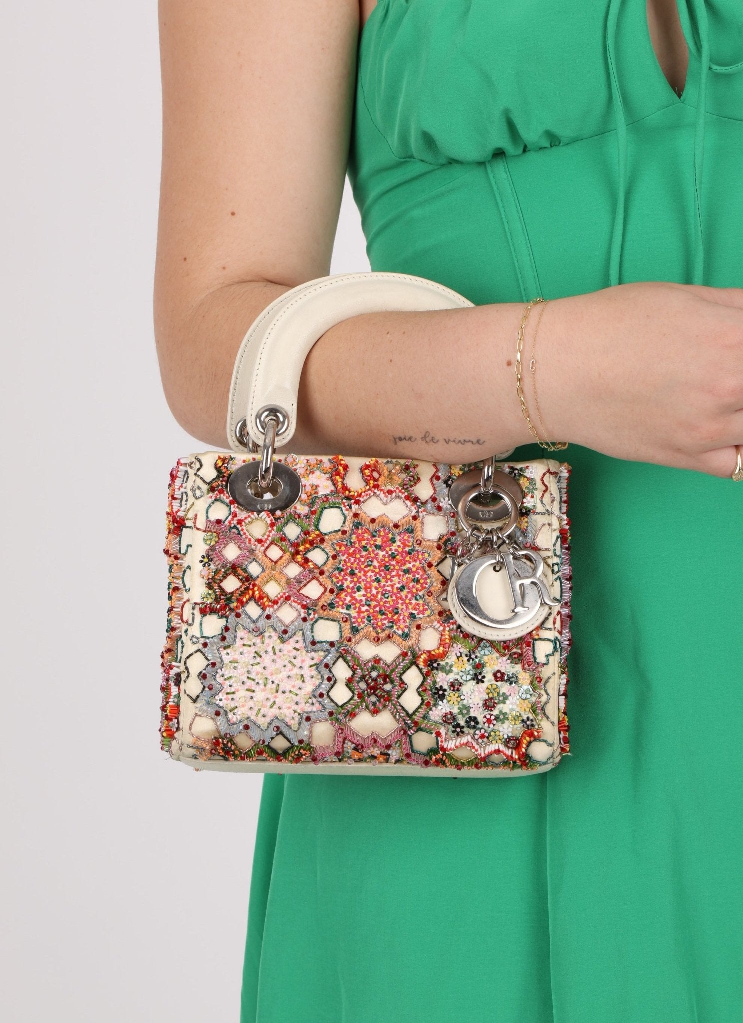 Dior 2015 Satin Beaded Mini Lady - FashioNica