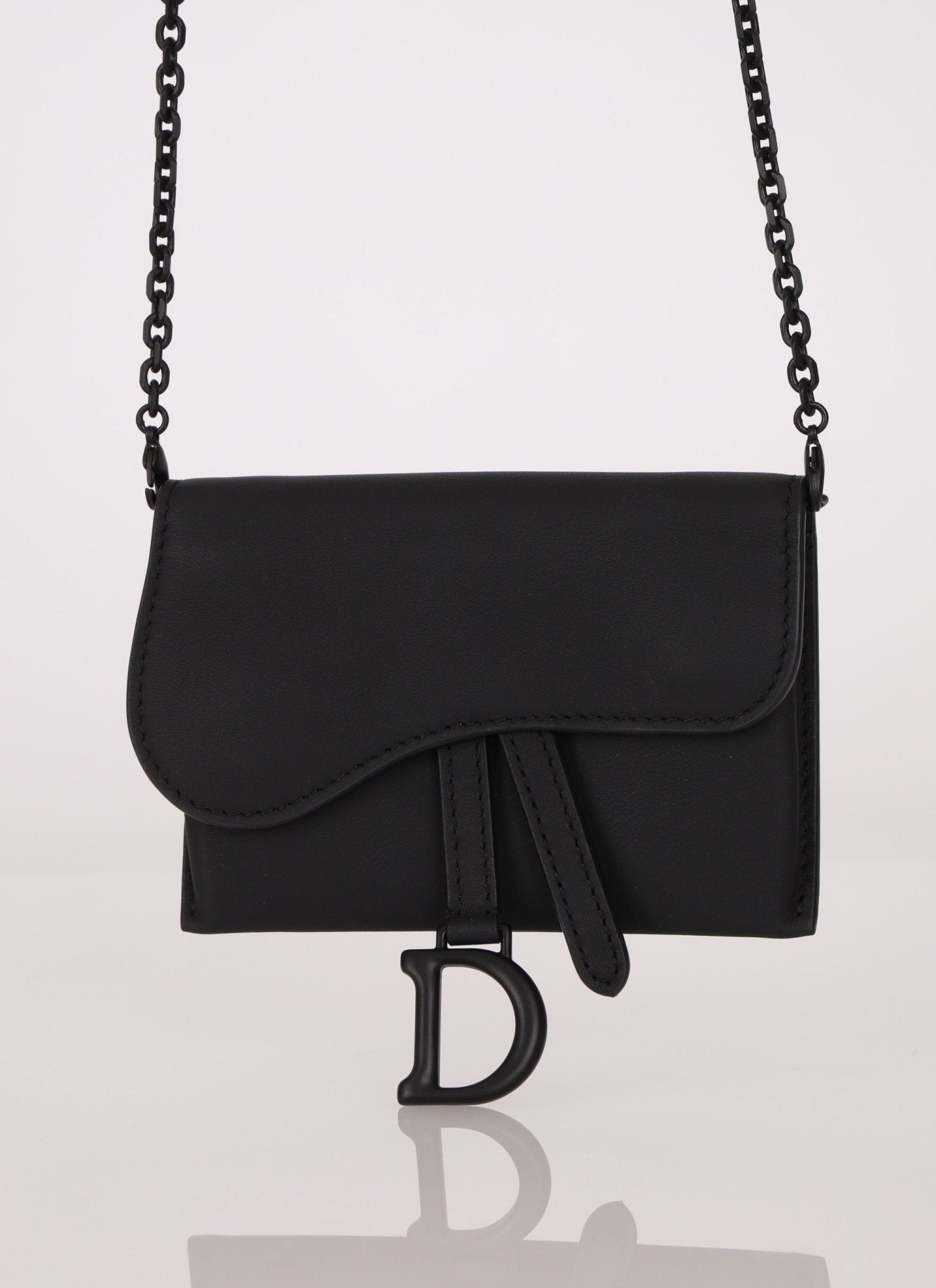 Dior 2020 Calfskin Ultra Matte Cardholder with Chain - FashioNica