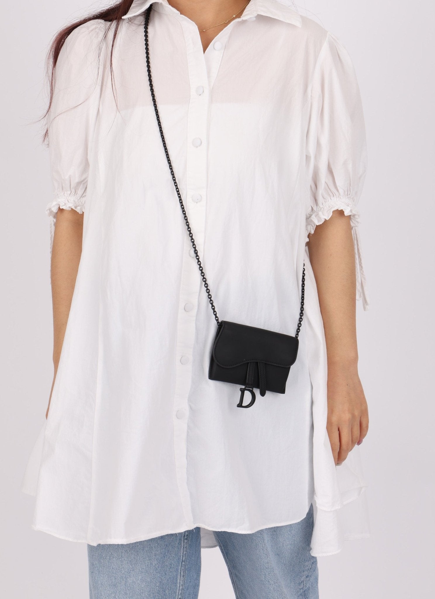 Dior 2020 Calfskin Ultra Matte Cardholder with Chain - FashioNica