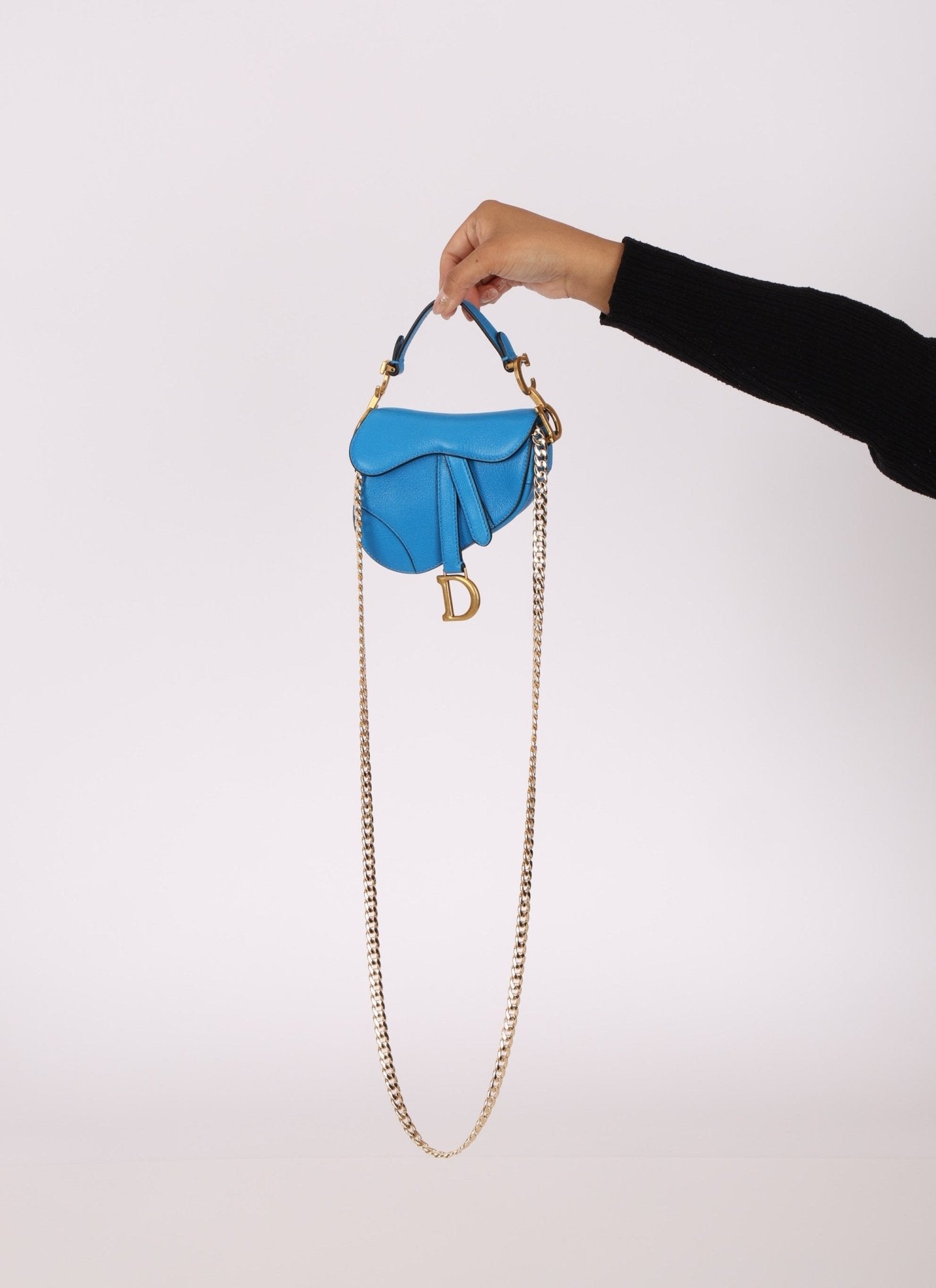 Dior 2022 Goatskin Micro Blue Saddle - FashioNica