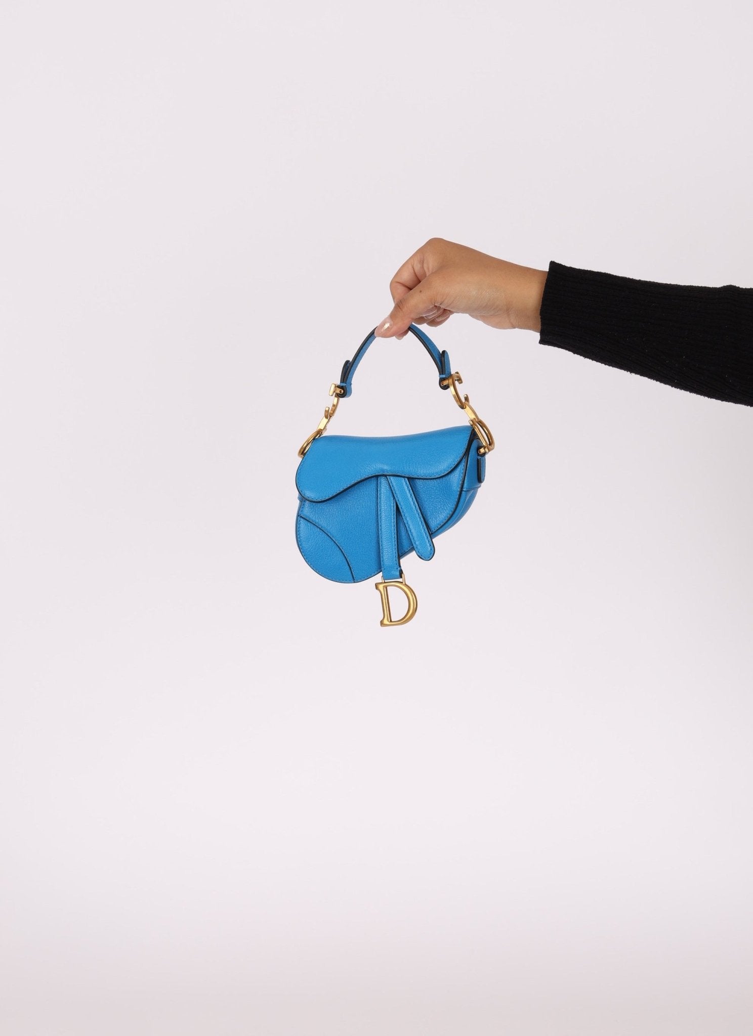 Dior 2022 Goatskin Micro Blue Saddle - FashioNica