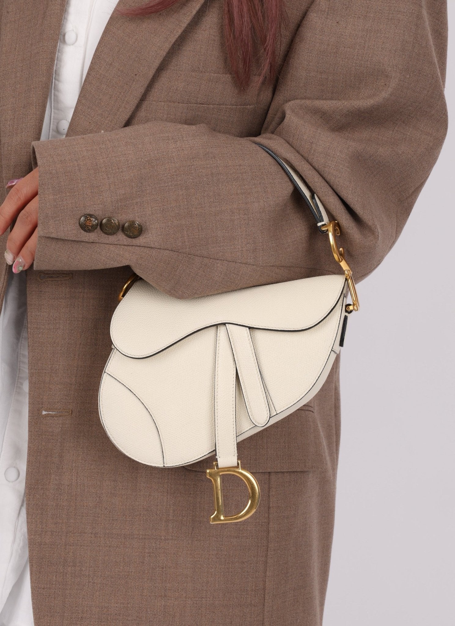 Dior Grained Calfskin Mini Saddle w/ Guitar Strap - FashioNica