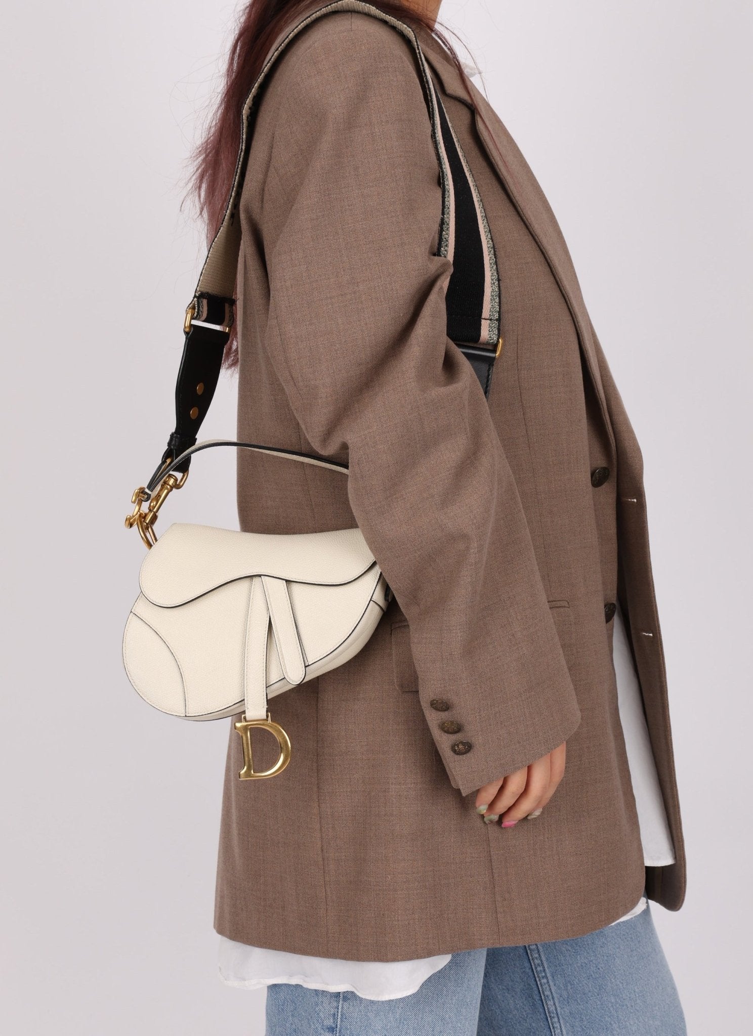 Dior Grained Calfskin Mini Saddle w/ Guitar Strap - FashioNica