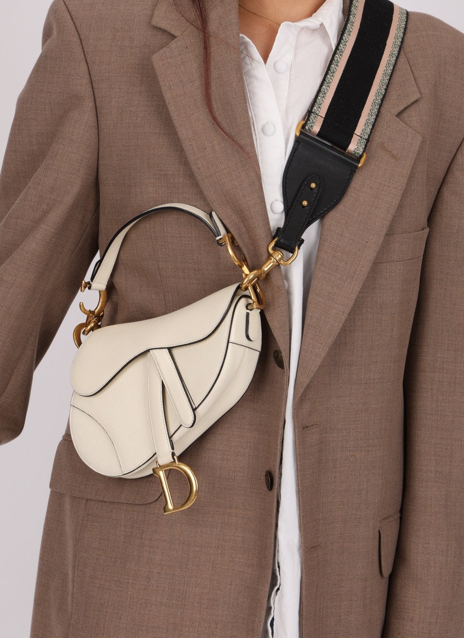 Dior Grained Calfskin Mini Saddle w/ Guitar Strap - FashioNica