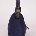 Fendi Blue Zucchino Baguette Shoulder Bag - FashioNica