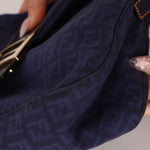 Fendi Blue Zucchino Baguette Shoulder Bag - FashioNica