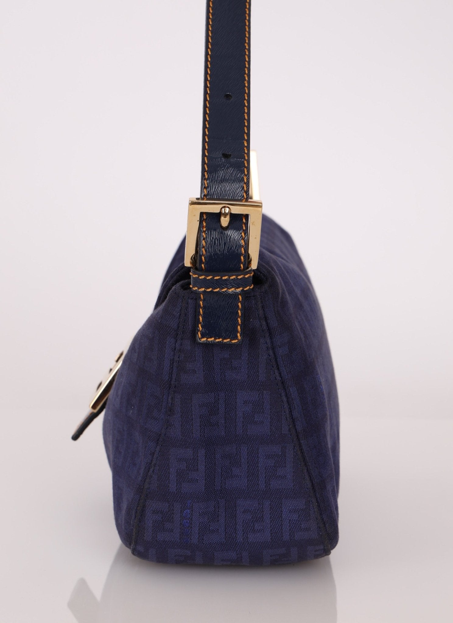 Fendi Blue Zucchino Baguette Shoulder Bag - FashioNica