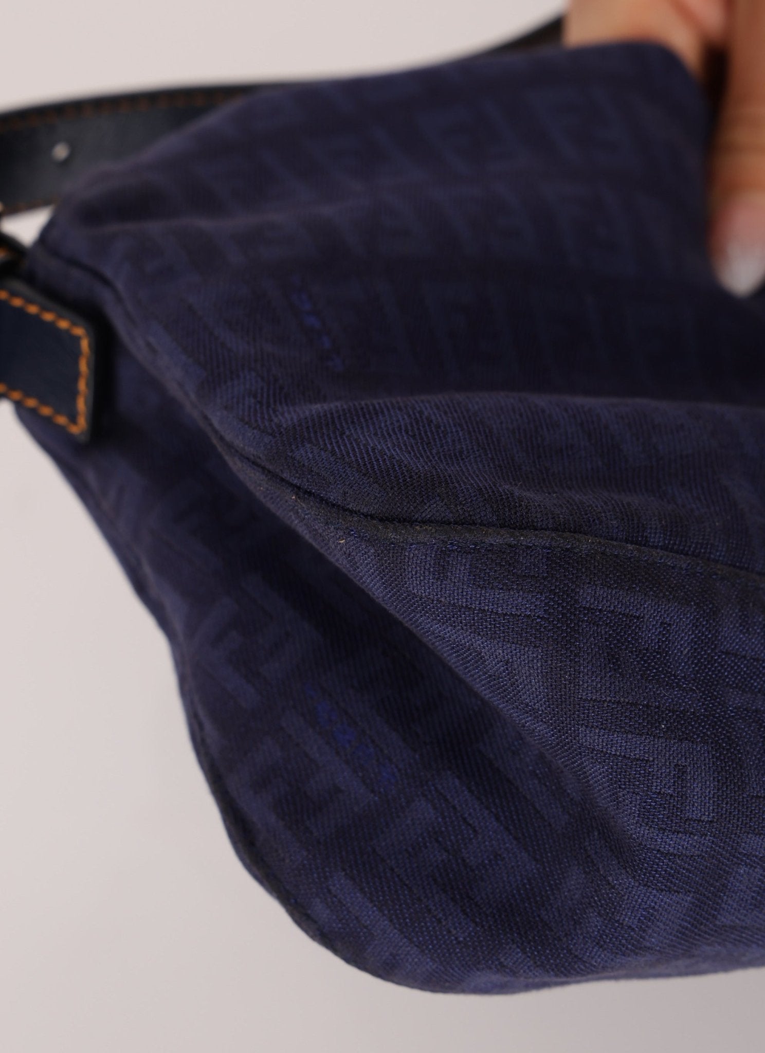 Fendi Blue Zucchino Baguette Shoulder Bag - FashioNica