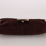 Fendi Chocolate Suede Baguette - FashioNica