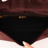 Fendi Chocolate Suede Baguette - FashioNica