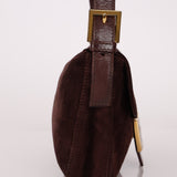 Fendi Chocolate Suede Baguette - FashioNica