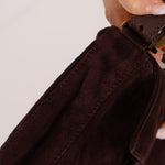 Fendi Chocolate Suede Baguette - FashioNica