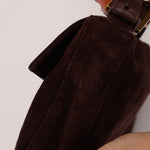 Fendi Chocolate Suede Baguette - FashioNica
