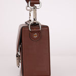 Fendi Chocolate Zucca Soft Trunk Baguette with Strap - FashioNica