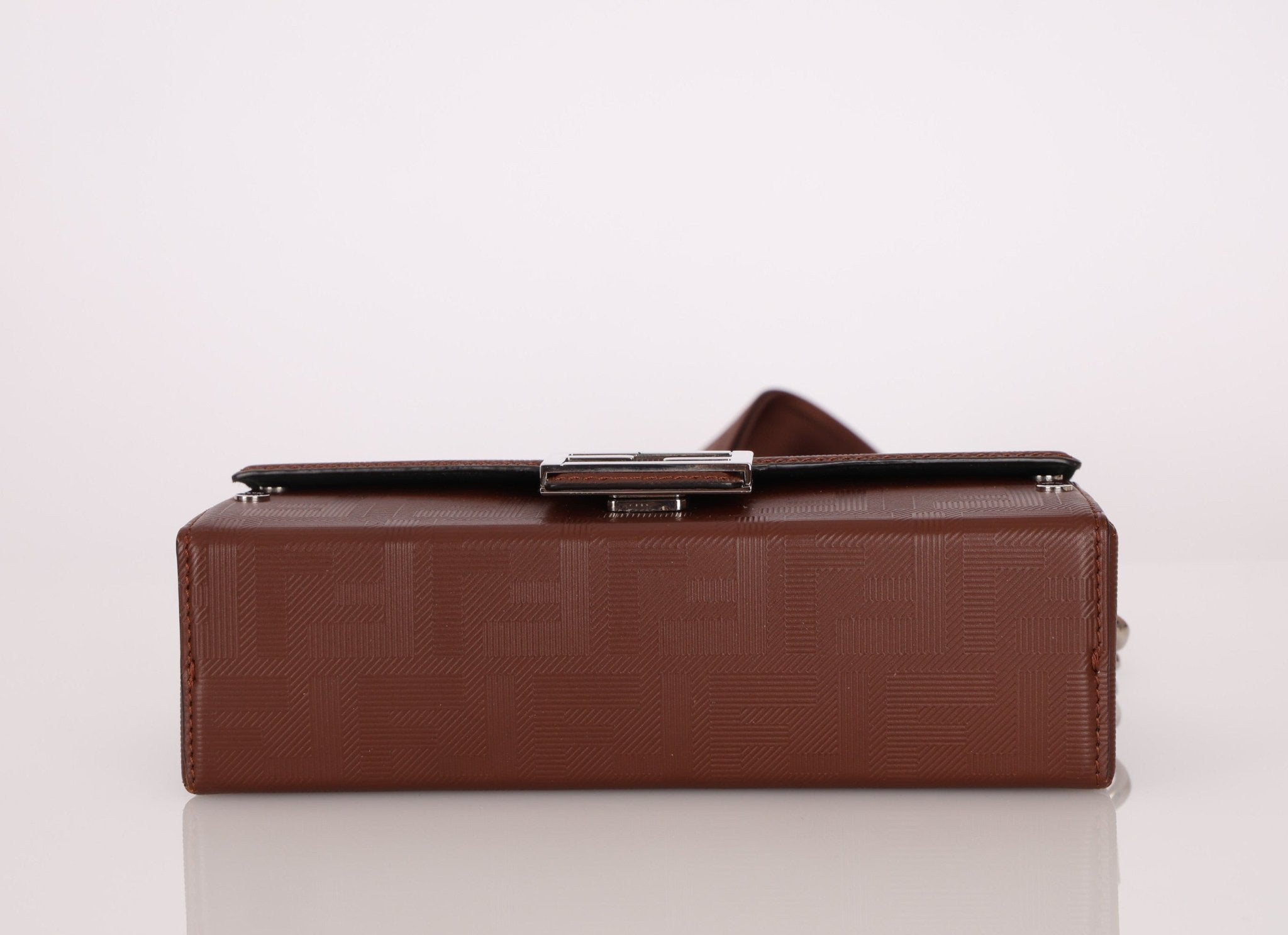 Fendi Chocolate Zucca Soft Trunk Baguette with Strap - FashioNica