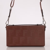 Fendi Chocolate Zucca Soft Trunk Baguette with Strap - FashioNica