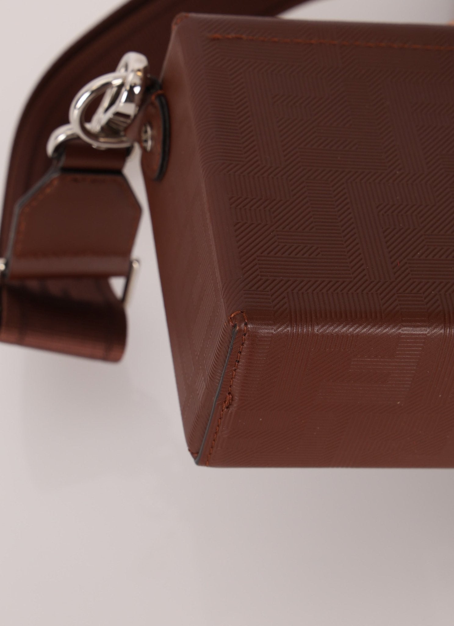 Fendi Chocolate Zucca Soft Trunk Baguette with Strap - FashioNica