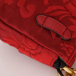 Fendi Floral Embroidered Red Baguette Waist Bag - FashioNica