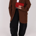 Fendi Floral Embroidered Red Baguette Waist Bag - FashioNica