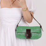 Fendi Green Beaded Baguette - FashioNica