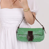 Fendi Green Beaded Baguette - FashioNica