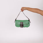 Fendi Green Beaded Baguette - FashioNica