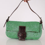 Fendi Green Beaded Baguette - FashioNica