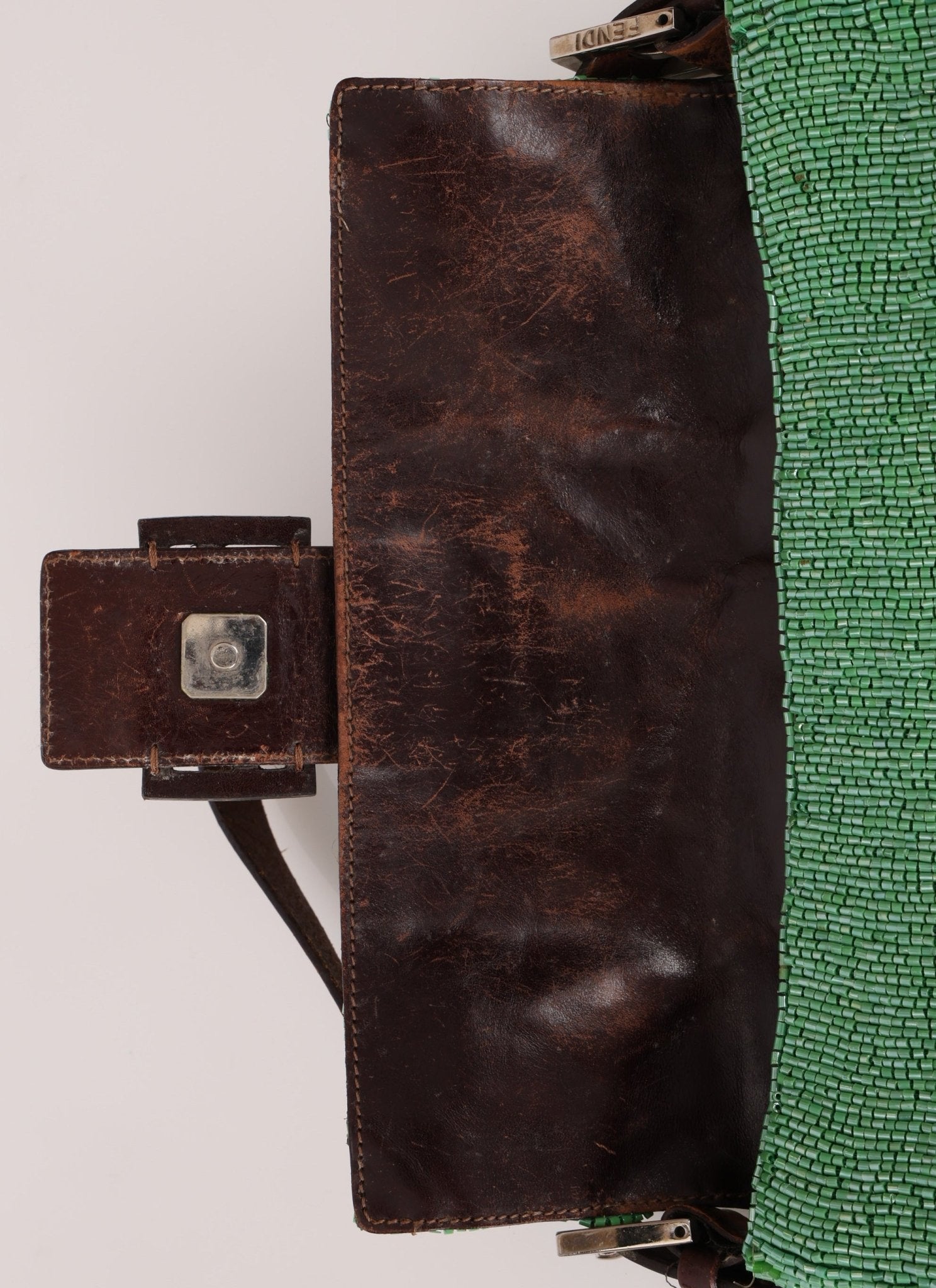 Fendi Green Beaded Baguette - FashioNica
