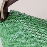 Fendi Green Beaded Baguette - FashioNica