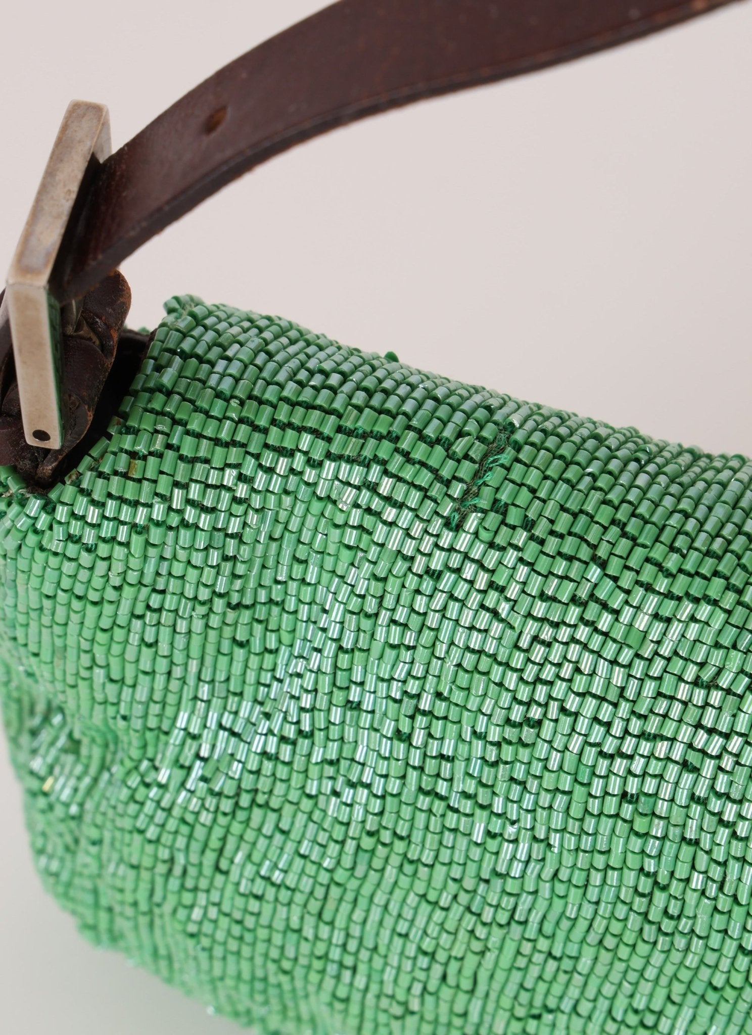 Fendi Green Beaded Baguette - FashioNica